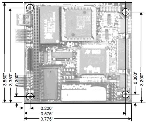 Figure 5 - Board Dimensions (standard PC/104 8-bit module dimensions)